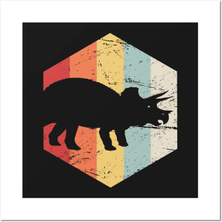 Retro 70s Triceratops Posters and Art